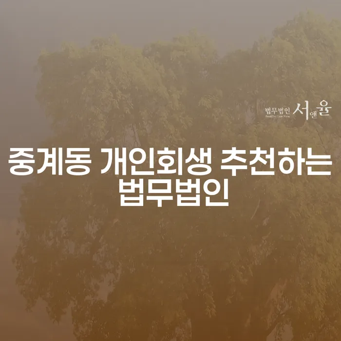 중계동 개인회생 추천하는 법무법인