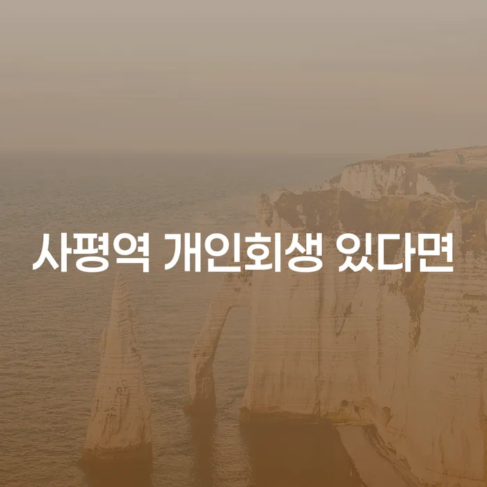 사평역 개인회생 있다면