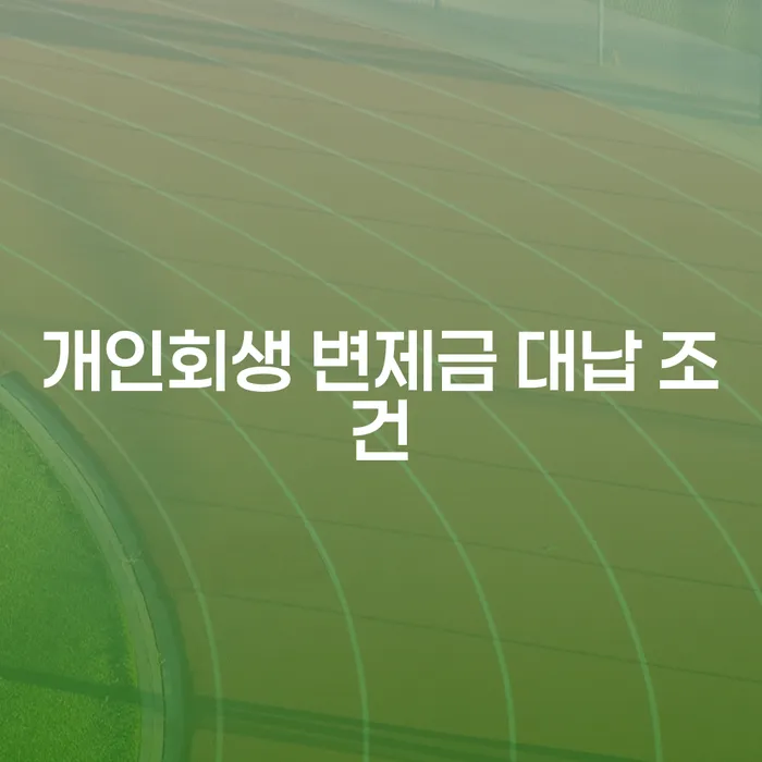 개인회생 변제금 대납 조건, 정말 괜찮을까요?