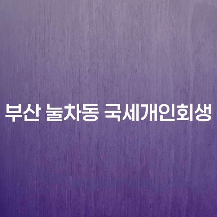 부산 눌차동 국세개인회생과 파산법, 당신에게 꼭 필요한 해결책인가요?