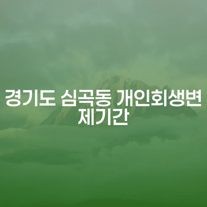 경기도 심곡동 개인회생 변제기간, 효율적 해결 방법은?